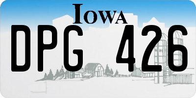 IA license plate DPG426