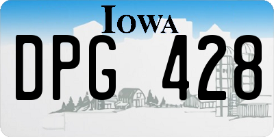 IA license plate DPG428