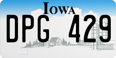 IA license plate DPG429
