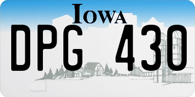 IA license plate DPG430