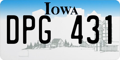 IA license plate DPG431