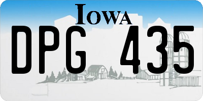 IA license plate DPG435