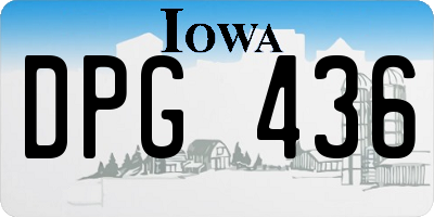 IA license plate DPG436