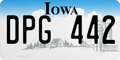 IA license plate DPG442
