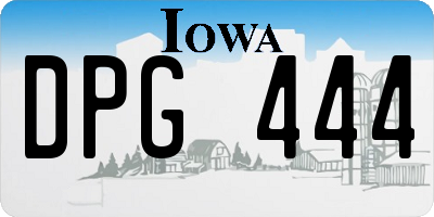 IA license plate DPG444