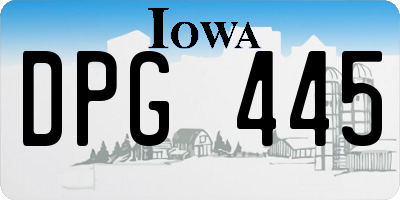 IA license plate DPG445