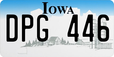 IA license plate DPG446
