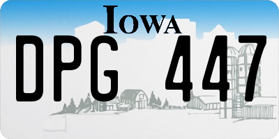 IA license plate DPG447