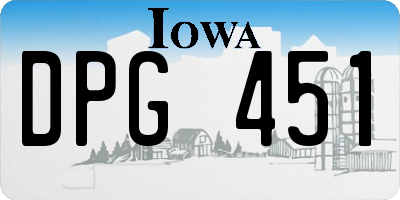 IA license plate DPG451