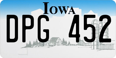 IA license plate DPG452