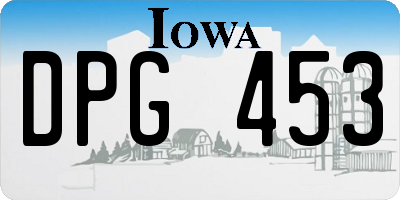 IA license plate DPG453