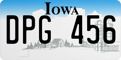 IA license plate DPG456