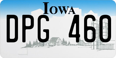 IA license plate DPG460