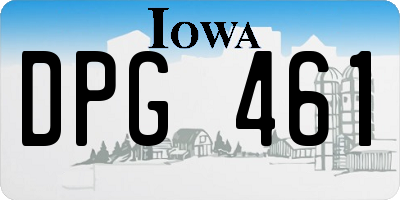 IA license plate DPG461