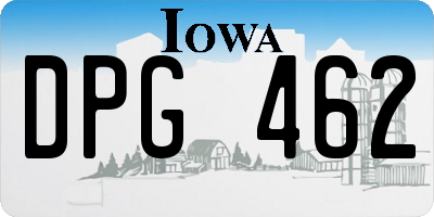 IA license plate DPG462