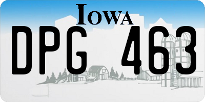 IA license plate DPG463