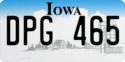 IA license plate DPG465