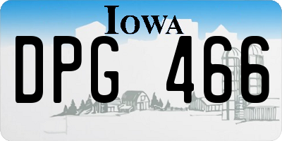 IA license plate DPG466