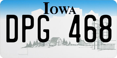 IA license plate DPG468