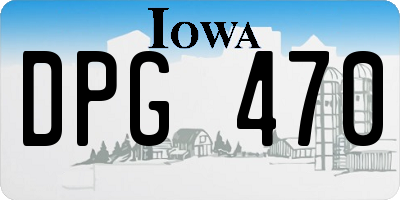 IA license plate DPG470