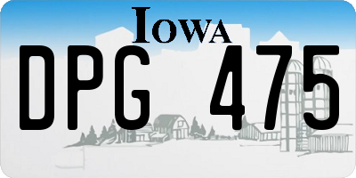 IA license plate DPG475