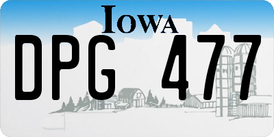 IA license plate DPG477