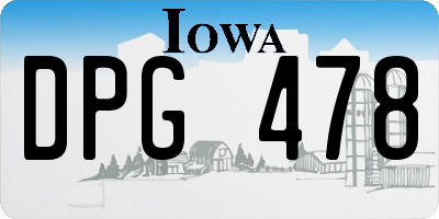 IA license plate DPG478