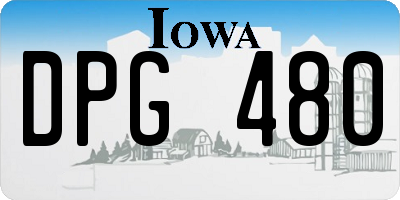 IA license plate DPG480