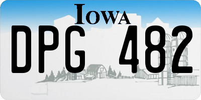 IA license plate DPG482