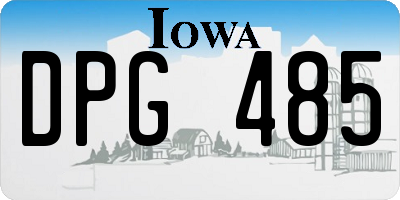 IA license plate DPG485