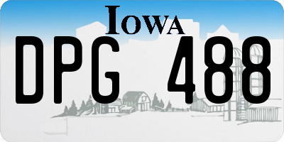 IA license plate DPG488