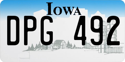 IA license plate DPG492