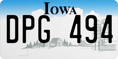 IA license plate DPG494