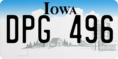 IA license plate DPG496