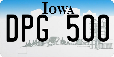 IA license plate DPG500