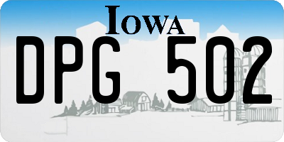 IA license plate DPG502