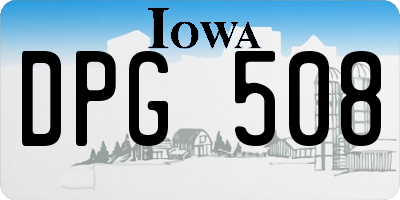 IA license plate DPG508