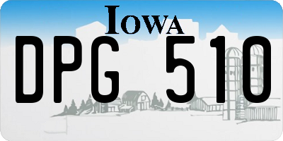 IA license plate DPG510