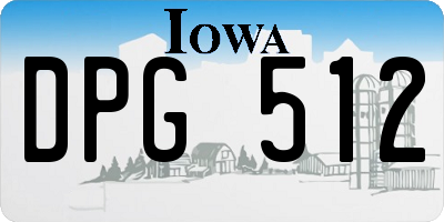 IA license plate DPG512