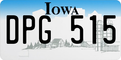 IA license plate DPG515