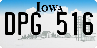 IA license plate DPG516