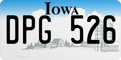 IA license plate DPG526