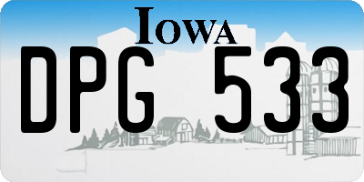 IA license plate DPG533