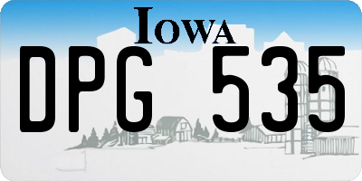 IA license plate DPG535