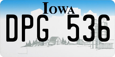 IA license plate DPG536