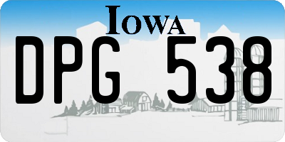 IA license plate DPG538