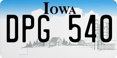 IA license plate DPG540