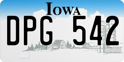 IA license plate DPG542