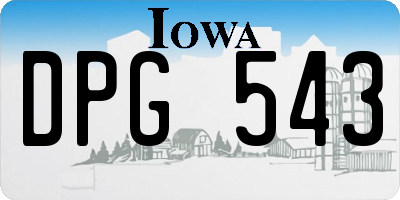 IA license plate DPG543