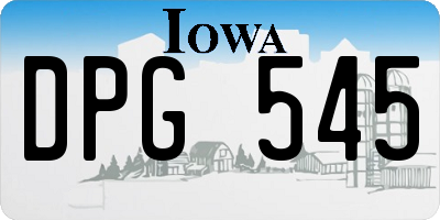 IA license plate DPG545